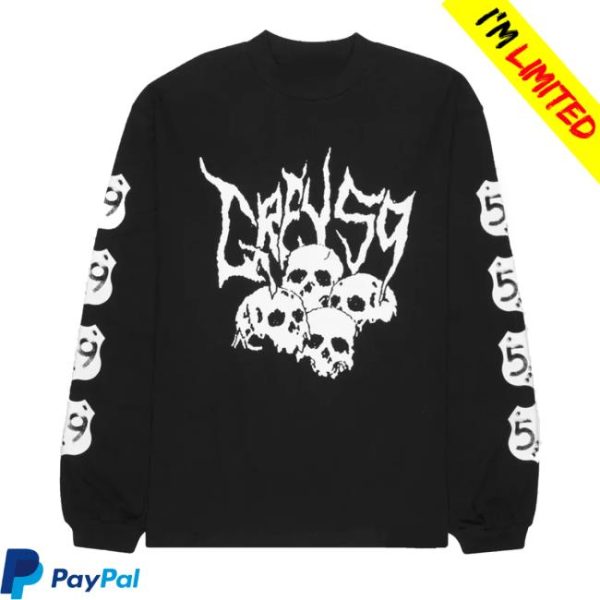 kenny trc G59 Suicideboys Merch Store Black Skull Long Sleeve Shirt