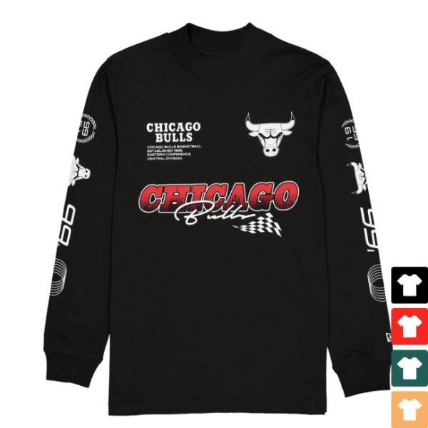 kenny trc Official Chicago Bulls New Era Racing Long Sleeve Shirt
