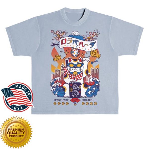 kenny trc Official Lollapalooza Merch Shop Store Lucky Cat Lineup Shirt