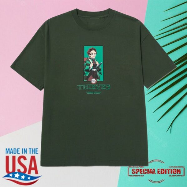 kenny 100 Thieves Merch Store Tanjiro Checks Shirt