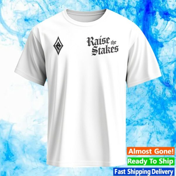 kenny Aces Team Shop Merrch Store Las Vegas Aces Raise The Stakes 2025 Playoffs White Tee