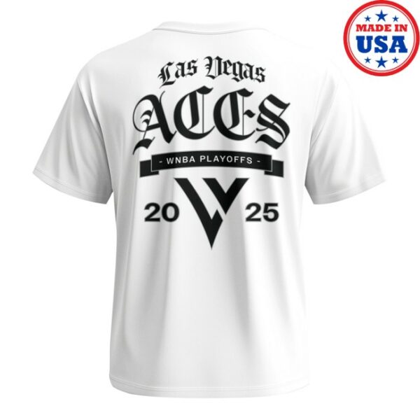 kenny Aces Team Shop Merrch Store Las Vegas Aces Raise The Stakes 2025 Playoffs White Tees