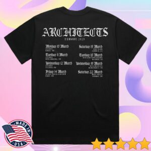 kenny Architects Store Merch Flaming A 2025 Eu Tour Black Shirt