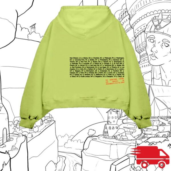 kenny Billie Eilish Merch Store Homecoming Stamped Lime Hoodie