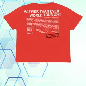 kenny Billie Eilish Merch Store Homecoming Stamped Red Tour Shirt