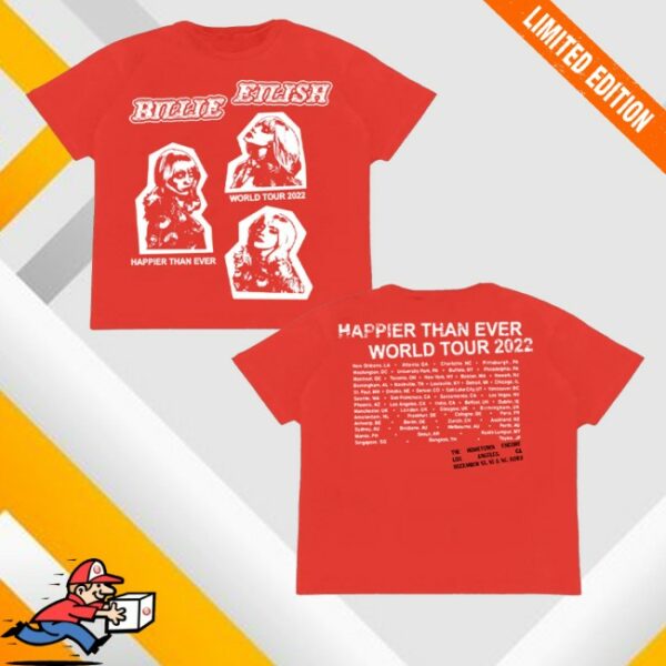 kenny Billie Eilish Merch Store Homecoming Stamped Red Tour Shirtss