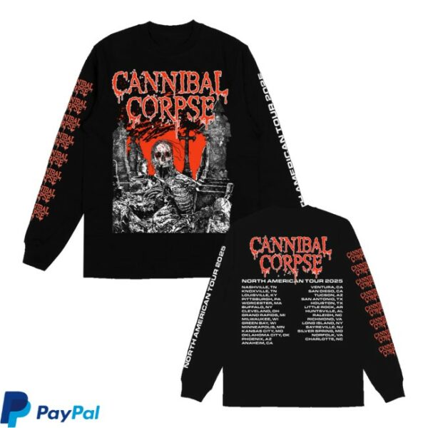 kenny Cannibal Corpse Merch Store Graveside 2025 Tour Long Sleeve Black