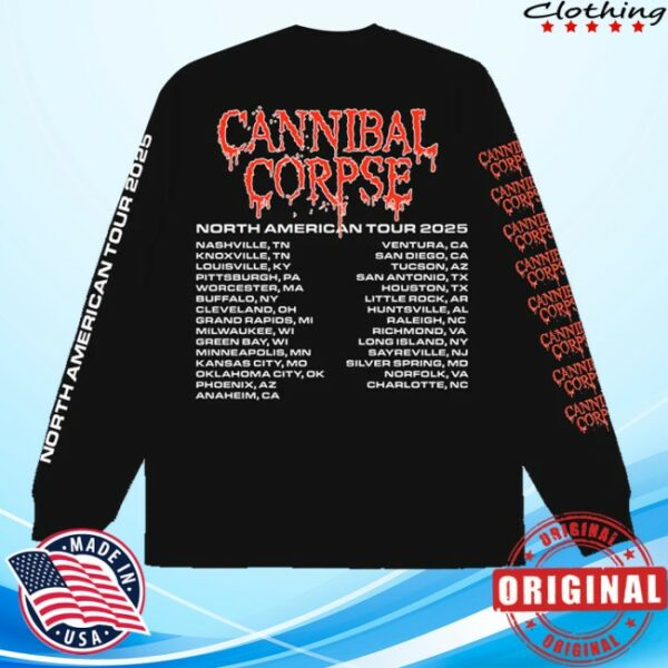 kenny Cannibal Corpse Merch Store Graveside 2025 Tour Long Sleeve Blacks