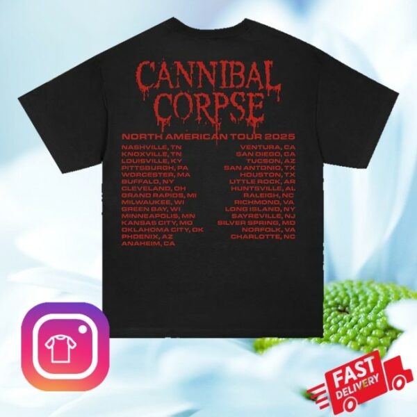 kenny Cannibal Corpse Merch Store Skull Maggot 2025 Tour Shirt Blacks
