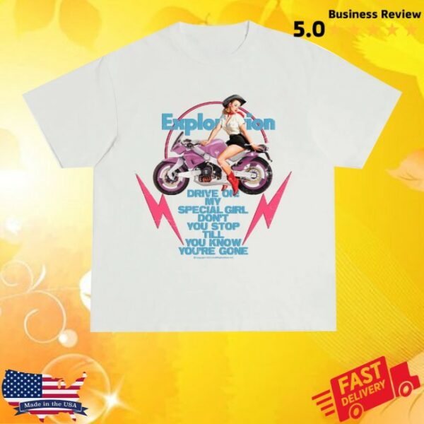 kenny Ceecla Merch Store Motorcycle Girl Shirt White