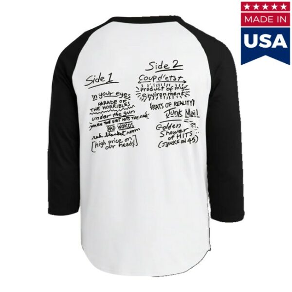 kenny Circle Jerks Merch Store Golden Shower Of Hits Raglan White Blacks