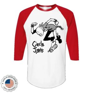 kenny Circle Jerks Merch Store Skankman Raglan White Red