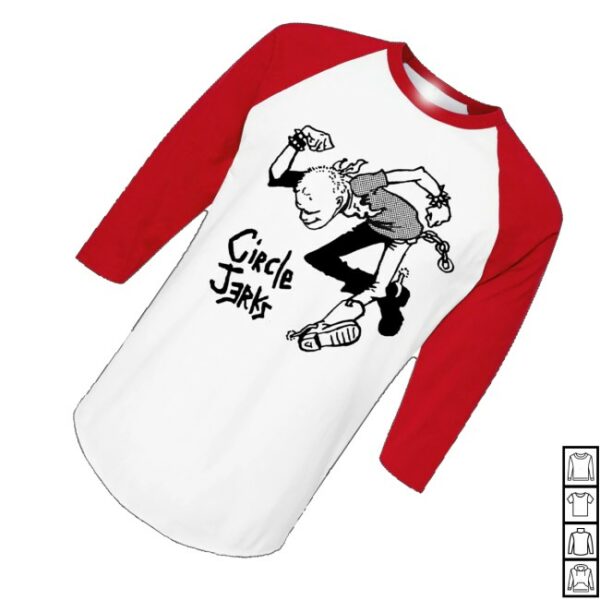 kenny Circle Jerks Merch Store Skankman Raglan White Reds