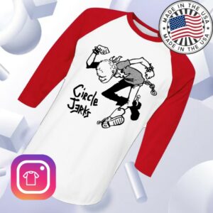 kenny Circle Jerks Store Merch Skankman Raglan White Red0 kenny Circle Jerks Store Merch Skankman Raglan White Red0