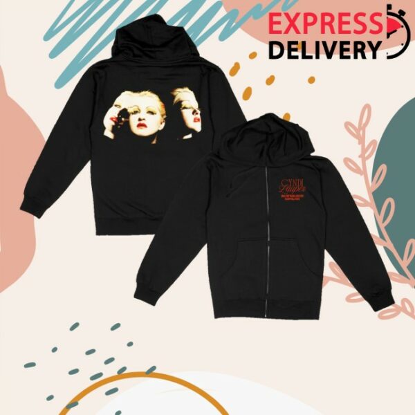 kenny Cyndi Lauper Merch Store Triple Photo Zip Hoodiess