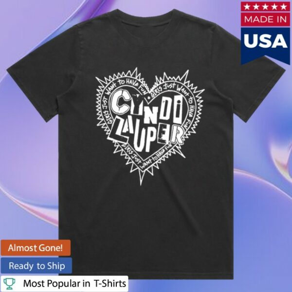 kenny Cyndi Lauper Store Merch Faded Black Punk Heart Shirt