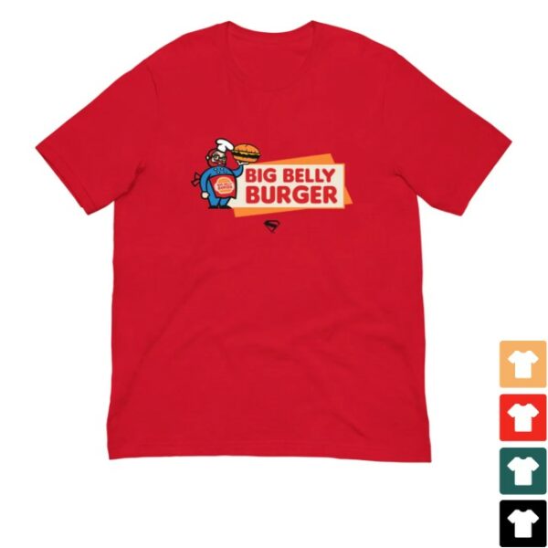 kenny Dc Store Merch Superman 2025 Movie Big Belly Burger Logo Shirt