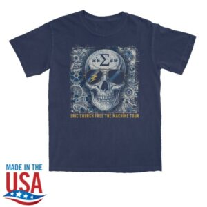 kenny Eric Church Store Free The Machine Tour Navy Skull Shirt kenny Eric Church Store Free The Machine Tour Navy Skull Shirt