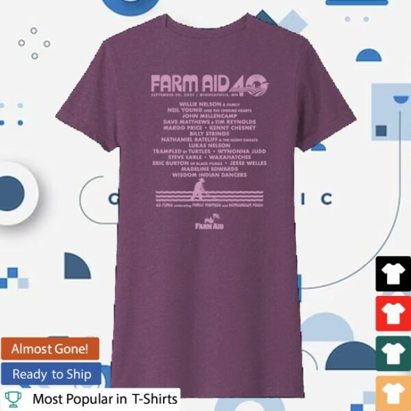 kenny Farm Aid Merch Farm Aid 40 Mandolin Womens Tee