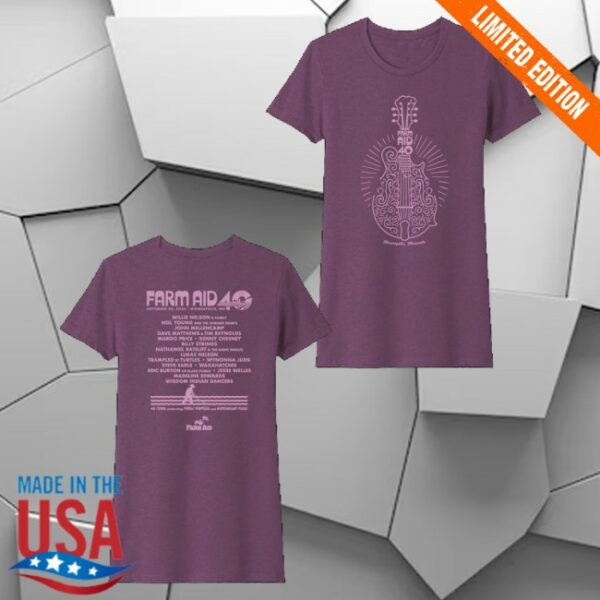 kenny Farm Aid Merch Farm Aid 40 Mandolin Womens Tee0