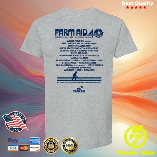 kenny Farm Aid Merch Farm Aid 40 Rice Harvester Tee