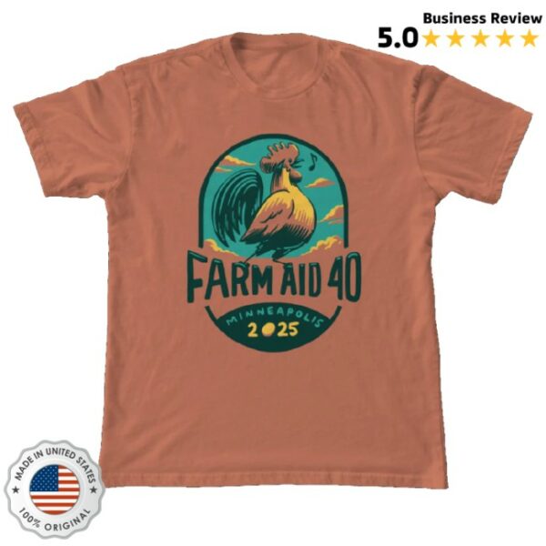 kenny Farm Aid Merch Farm Aid 40 Rooster Sings Tee0