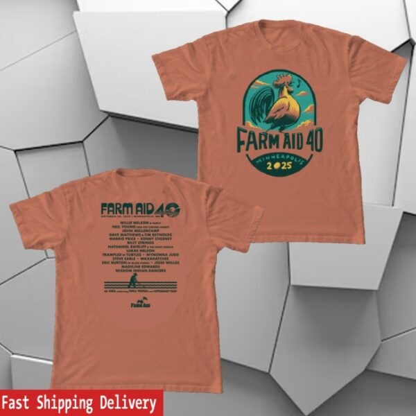 kenny Farm Aid Merch Farm Aid 40 Rooster Sings Tee1