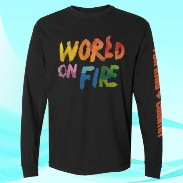 kenny For King And Country Merch World On Fire Long Sleeve Tee Black0