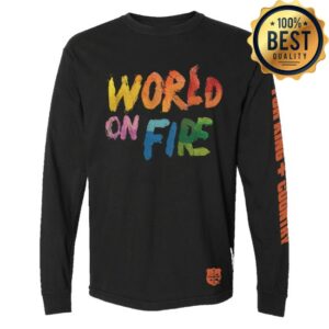 kenny For King Country Merch Store World On Fire Long Sleeve Tee Black kenny For King Country Merch Store World On Fire Long Sleeve Tee Black