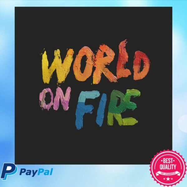 kenny For King Country Merch Store World On Fire Long Sleeve Tee Blacks