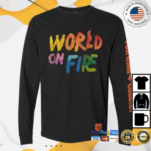 kenny Forking And Country Merch Shop Store World On Fire Long Sleeve Shirt