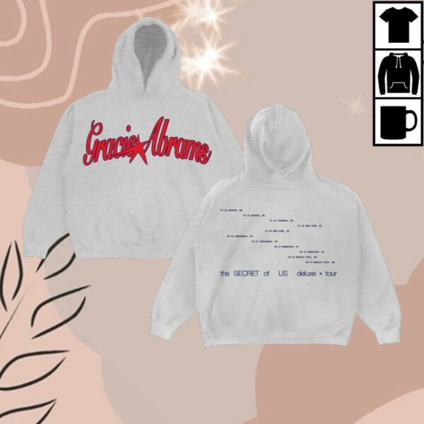 kenny Gracie Abrams Merch Store Secret Tour Heather Grey Star Hoodiess