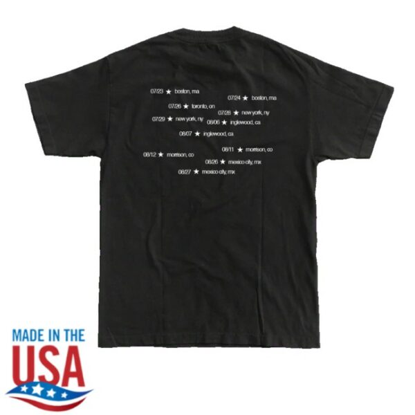 kenny Gracie Abrams Merch Store Tsou Deluxe Tour Black Dateback Shirt
