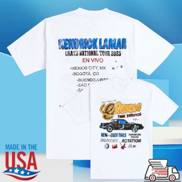 kenny Grand National Tour Merch Shop Store Kendrick Lamar Gloria Tire Service Latam Shirt