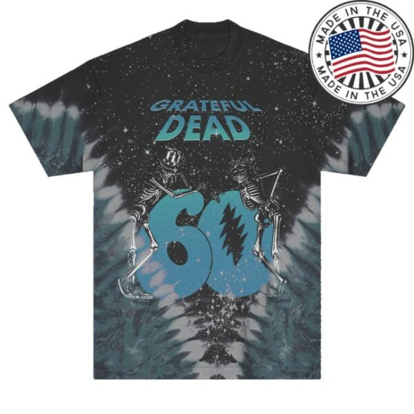 kenny Grateful Dead Merch Store Skeletons 60Th Sky Tie Dye Shirt