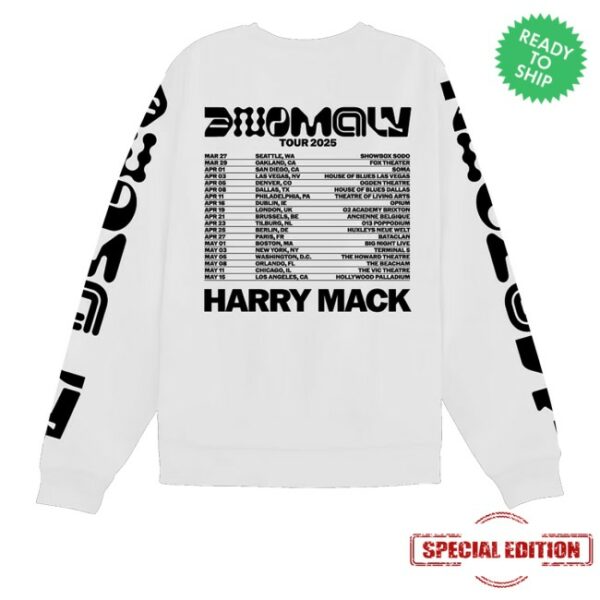 kenny Harry Mack Merch Store Anomaly Tour 2025 White Long Sleeve Tees