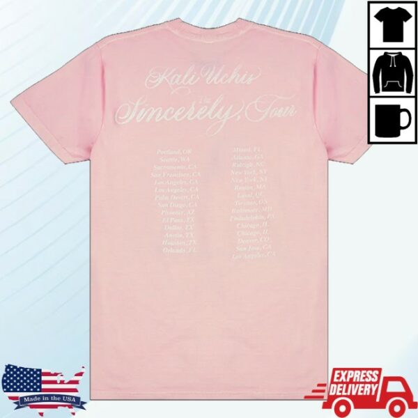 kenny Kali Uchis Merch Sincerely Tour Pink Date Back Tee