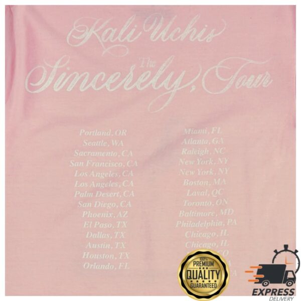 kenny Kali Uchis Merch Sincerely Tour Pink Date Back Tee0