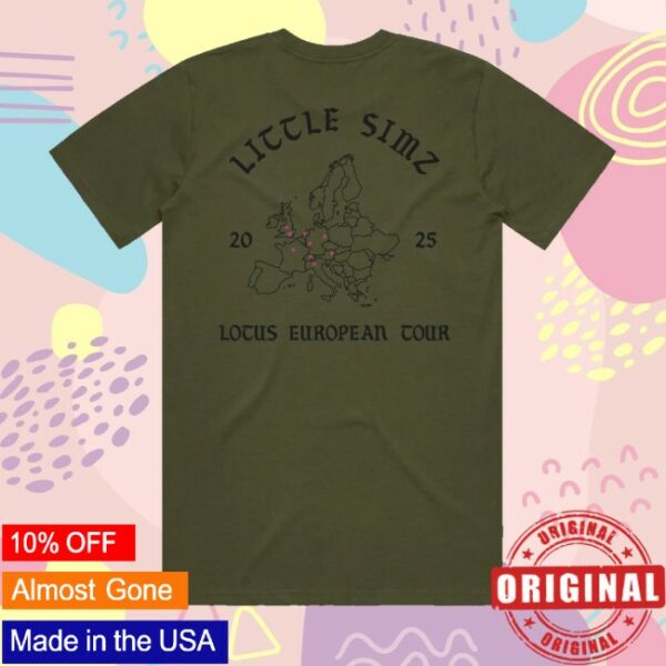 kenny Little Simz Store Merch Lotus Tour European Map Army Green Shirt