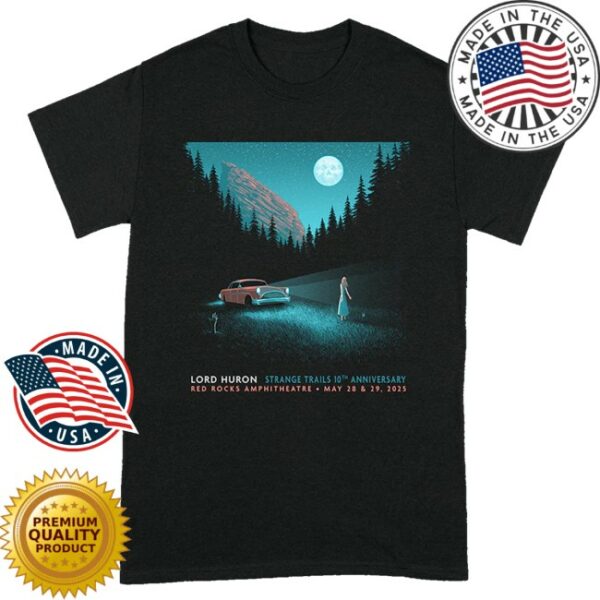 kenny Lord Huron Merch Morrison Co Red Rocks Amphitheatre Event Shirt May 28 29 2025 Black