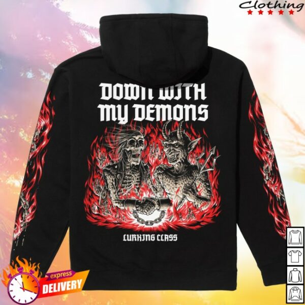 kenny Lurking Class Merch Demons X Stikker Hoodie Black2