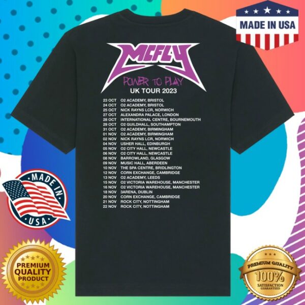 kenny Mcfly Merch Power To Play Epic Teddy Uk 2023 Tour Tee