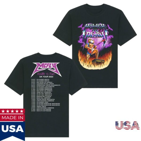 kenny Mcfly Merch Power To Play Epic Teddy Uk 2023 Tour Tee1