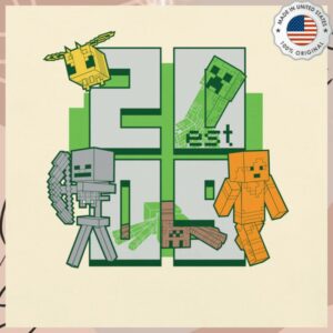 kenny Minecraft Shop Merch Minecraft Est 2009 Stacked Unisex Comfort Colors Shirt 1