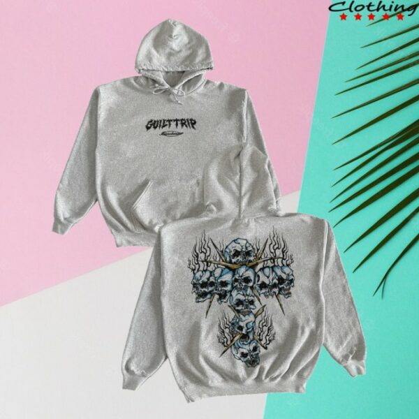 kenny Mlvltd Merch Store Guilt Trip Skull Cross Hoodie