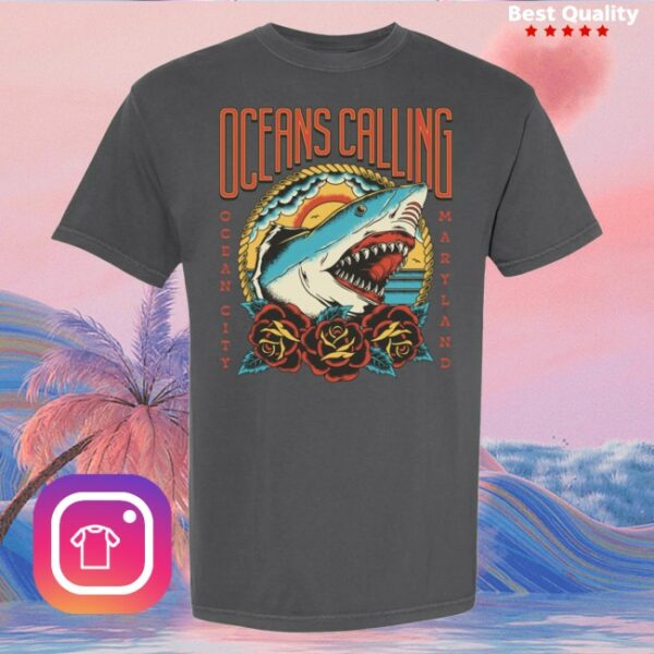 kenny Oceans Calling Festival Merch Shark Lineup Tee0