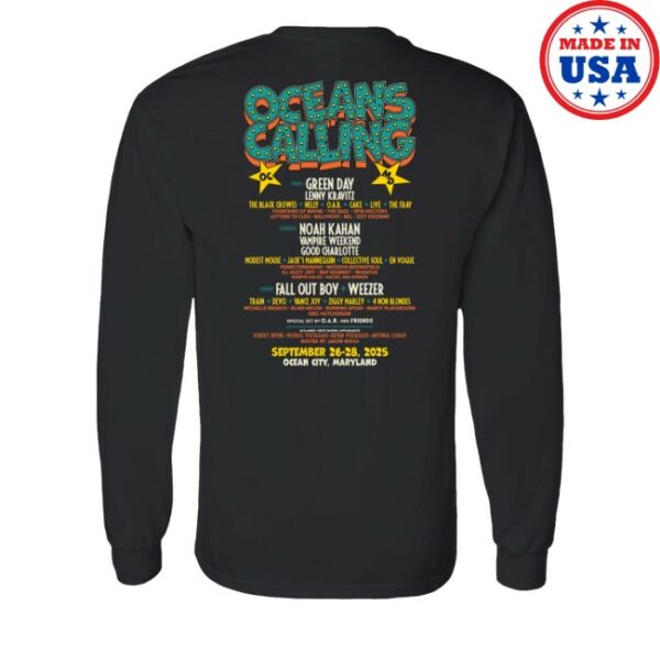 kenny Oceans Calling Festival Merch Store Rollercoaster Lineup Long Sleeve Shirt