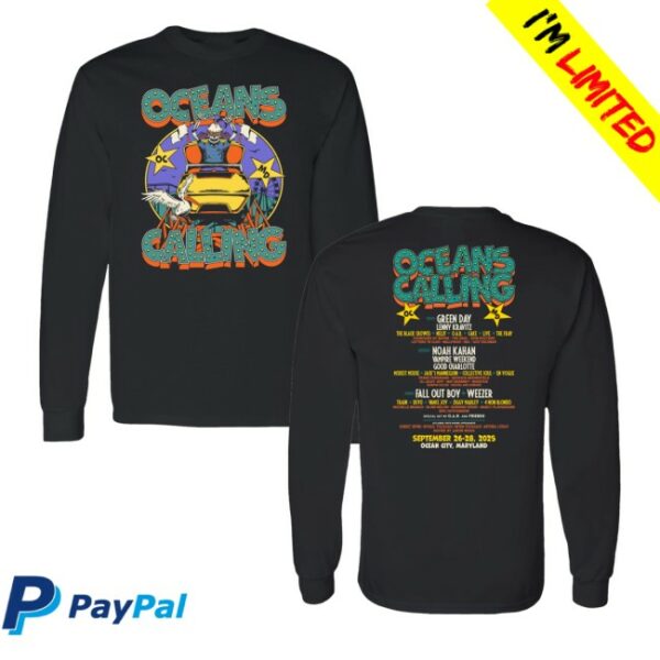kenny Oceans Calling Festival Merch Store Rollercoaster Lineup Long Sleeve Shirtss