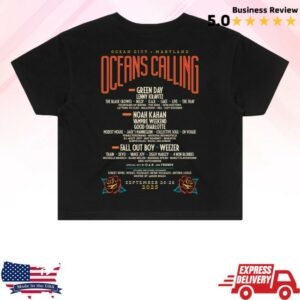 kenny Oceans Calling Festival Merch Store Womens Rose Lineup Crop Tee
