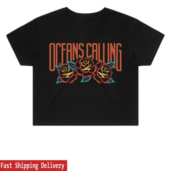 kenny Oceans Calling Festival Merch Store Womens Rose Lineup Crop Tees